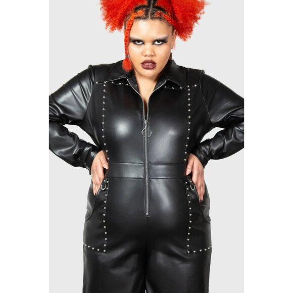 Killstar Vibing Queen Boiler Suit 3X 3XL 1-Piece Jumpsuit Black Goth Grunge NWT - Picture 8 of 8